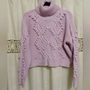 Lilac crotchete chunky Forever 21 turtleneck size large
